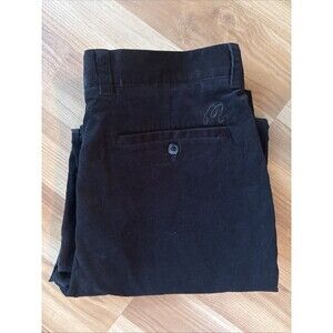 Malbon Golf Linden Corduroy Men's 34 X 32 Wide Leg Black Pants